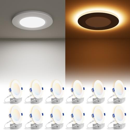 Recessed Light 4 Inch 12 Pack LED Dimmable 2700K-5000K 810LM VOLISUN 5CCT Night gallery