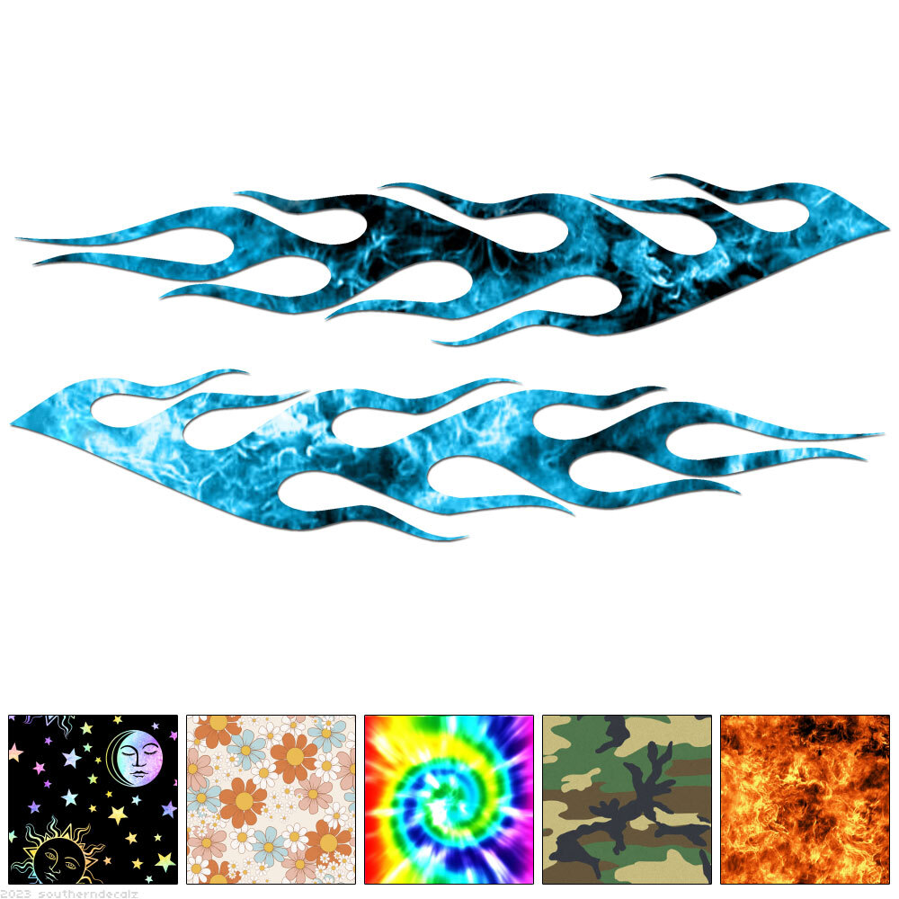 Pair Flames Fire - Decal Sticker - Multiple Patterns & Sizes - ebn7271 gallery