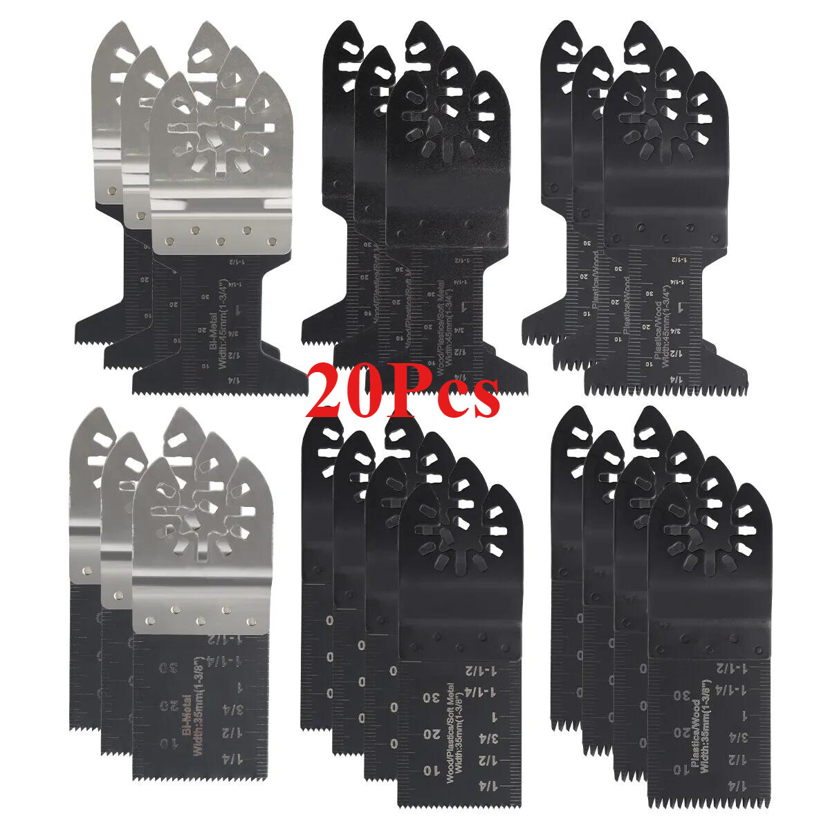 20Pcs Oscillating Multi Tool Saw Blades Wood Metal Cut Cutter For Dewalt Fein gallery