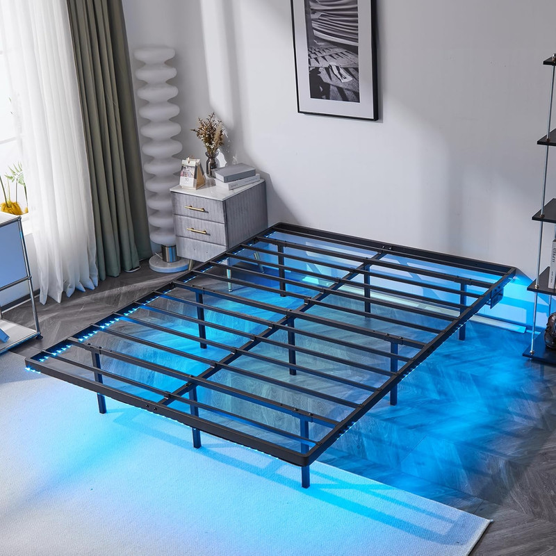 Floating Bed Frame Full Size with Smart LED Lights easy Assembly & Noise Free gallery