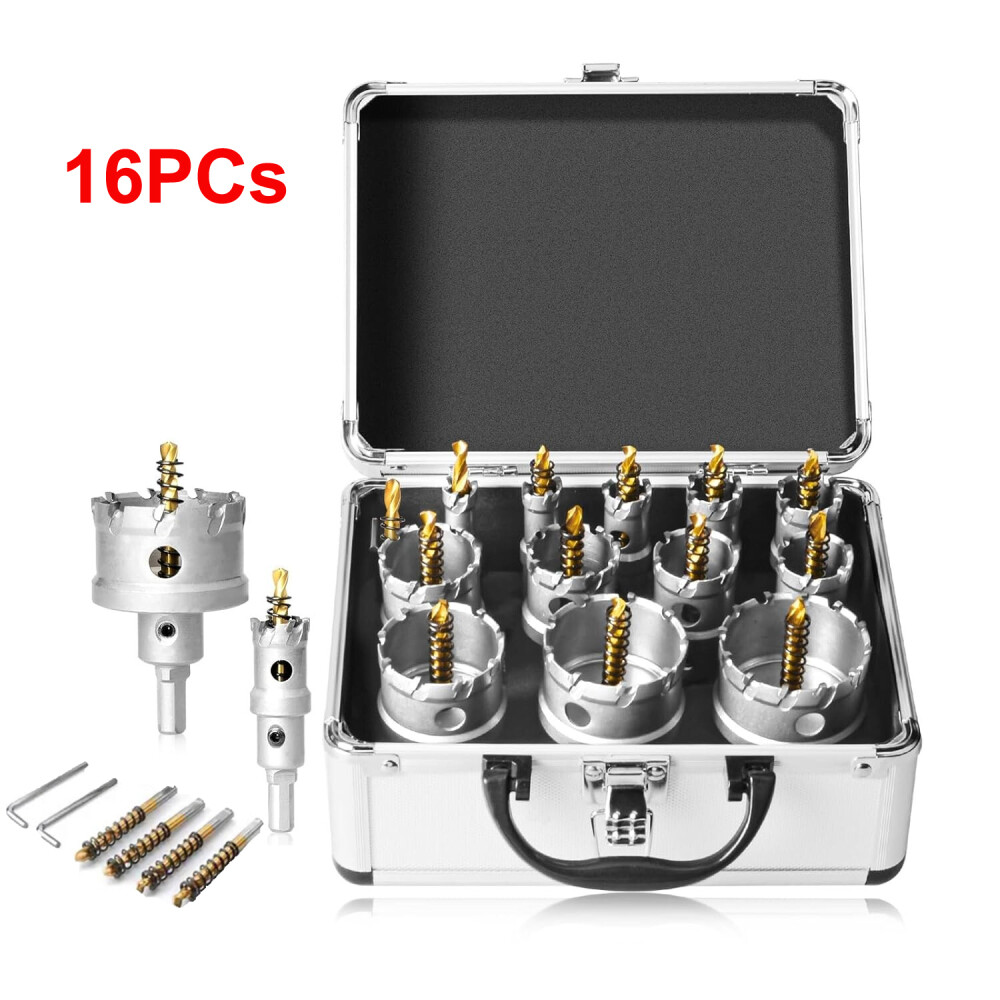 16Pcs Upgrade Heavy Duty Carbide Hole Saw Kit - Metal Steel Hole Saw Drill Bits gallery