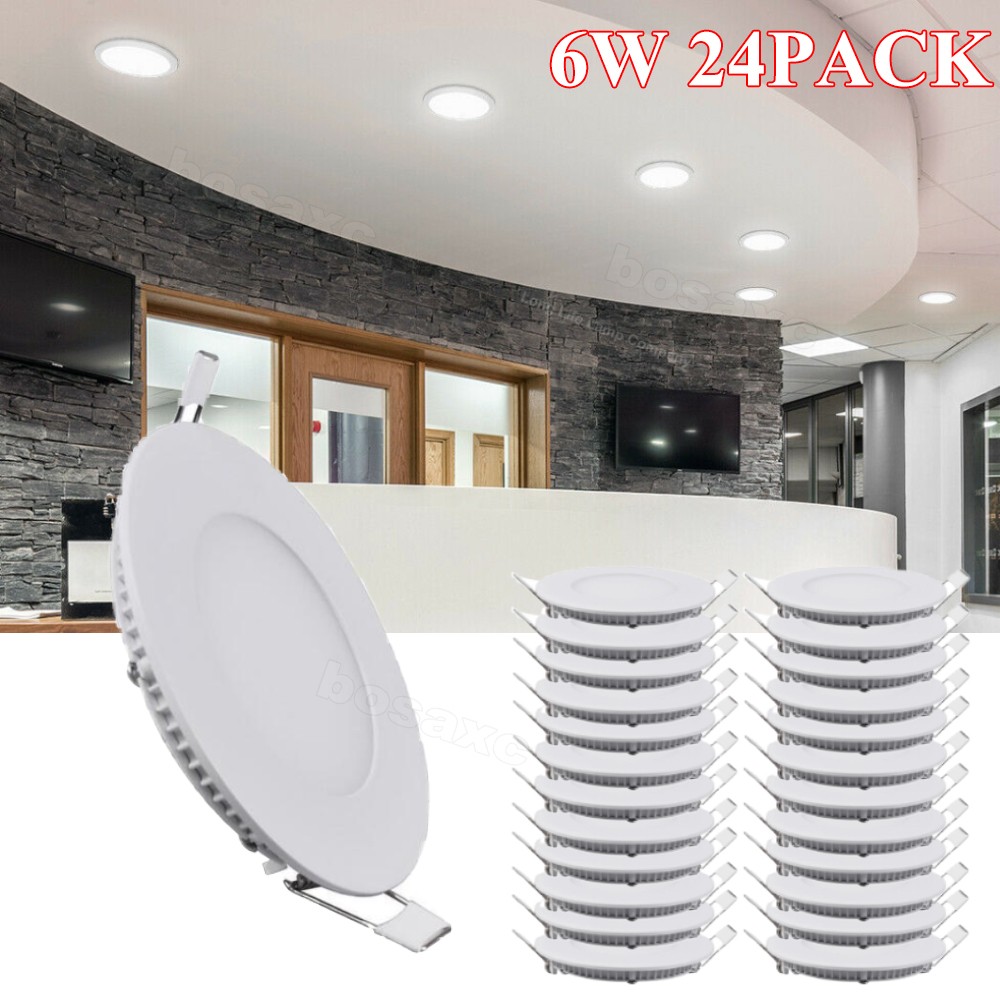 24Pack 4Inch LED Ceiling Lights Ultra-Thin Recessed Retrofits Kit 6000K Daylight gallery
