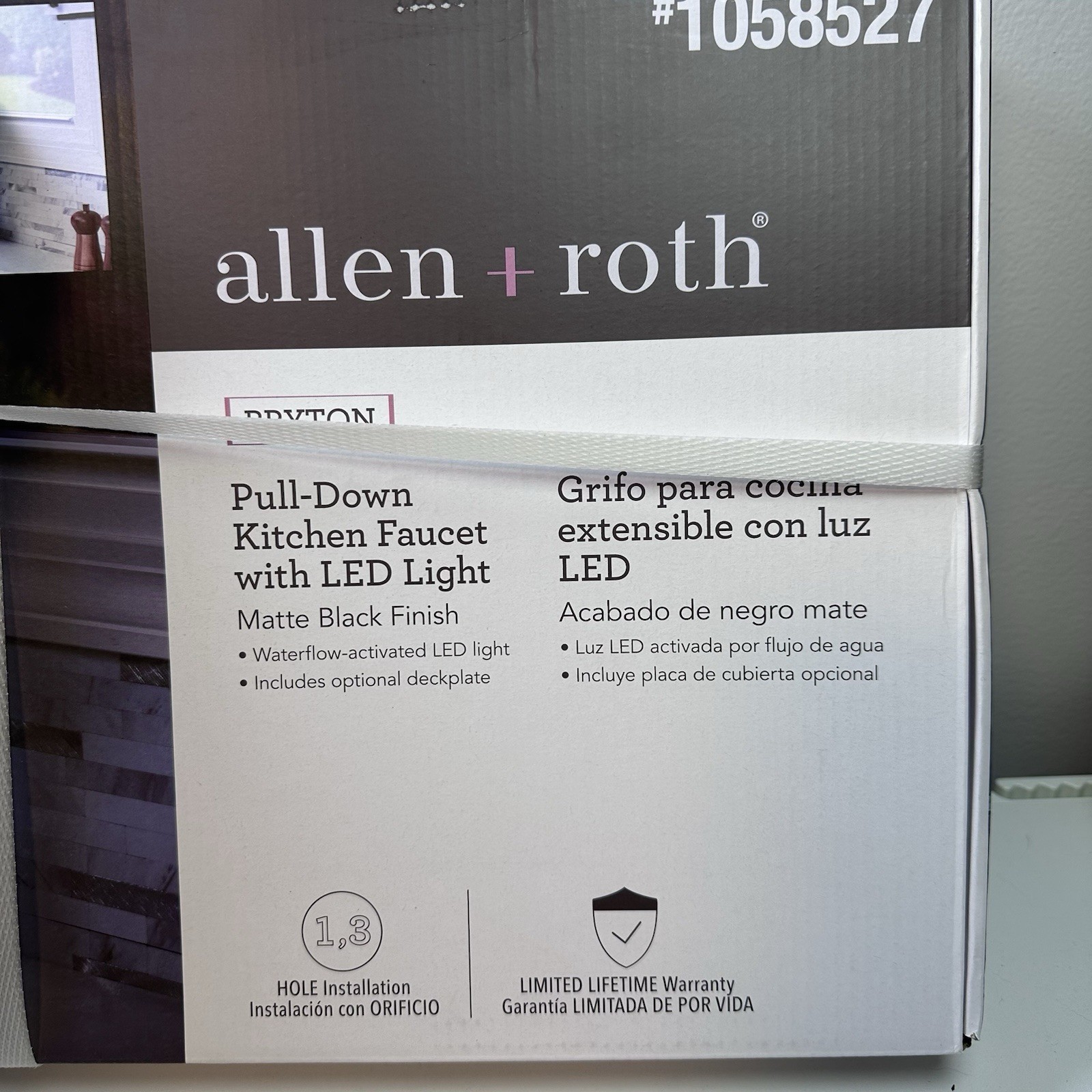 Allen + Roth Bryton Matte Black Single Handle Pull-down Kitchen Faucet with LED gallery
