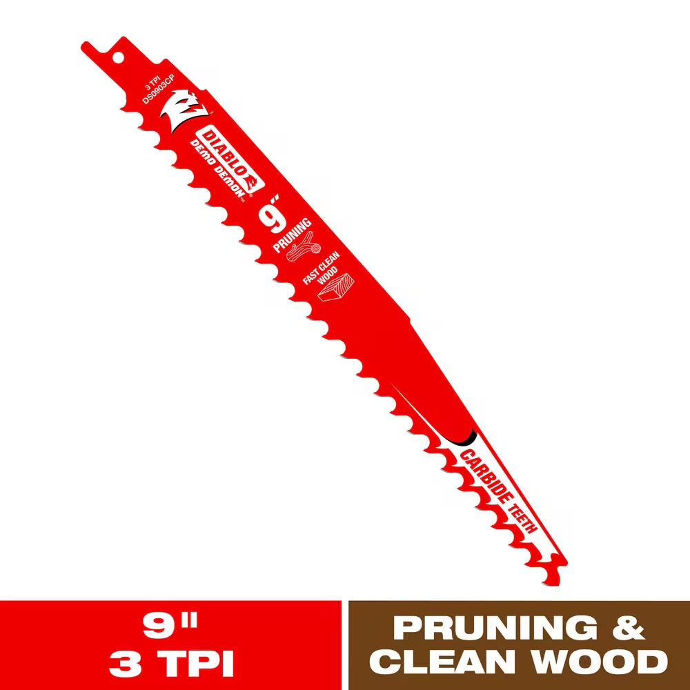 9 In. 3 TPI Demo Demon Carbide Teeth Reciprocating Saw Blade for Pruning and Cle gallery