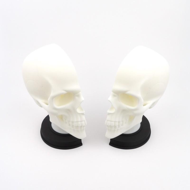 3D Printed Gothic Skull Bookend Anatomical Bone White Matte Black Macabre Decor gallery