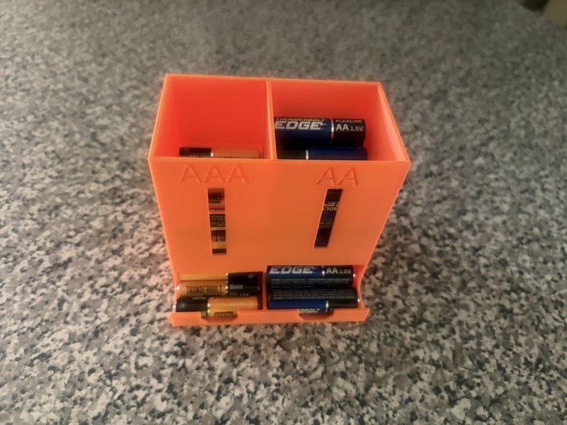 Orange Plastic AA & AAA Battery Organizer Compartment Box with Compartments gallery