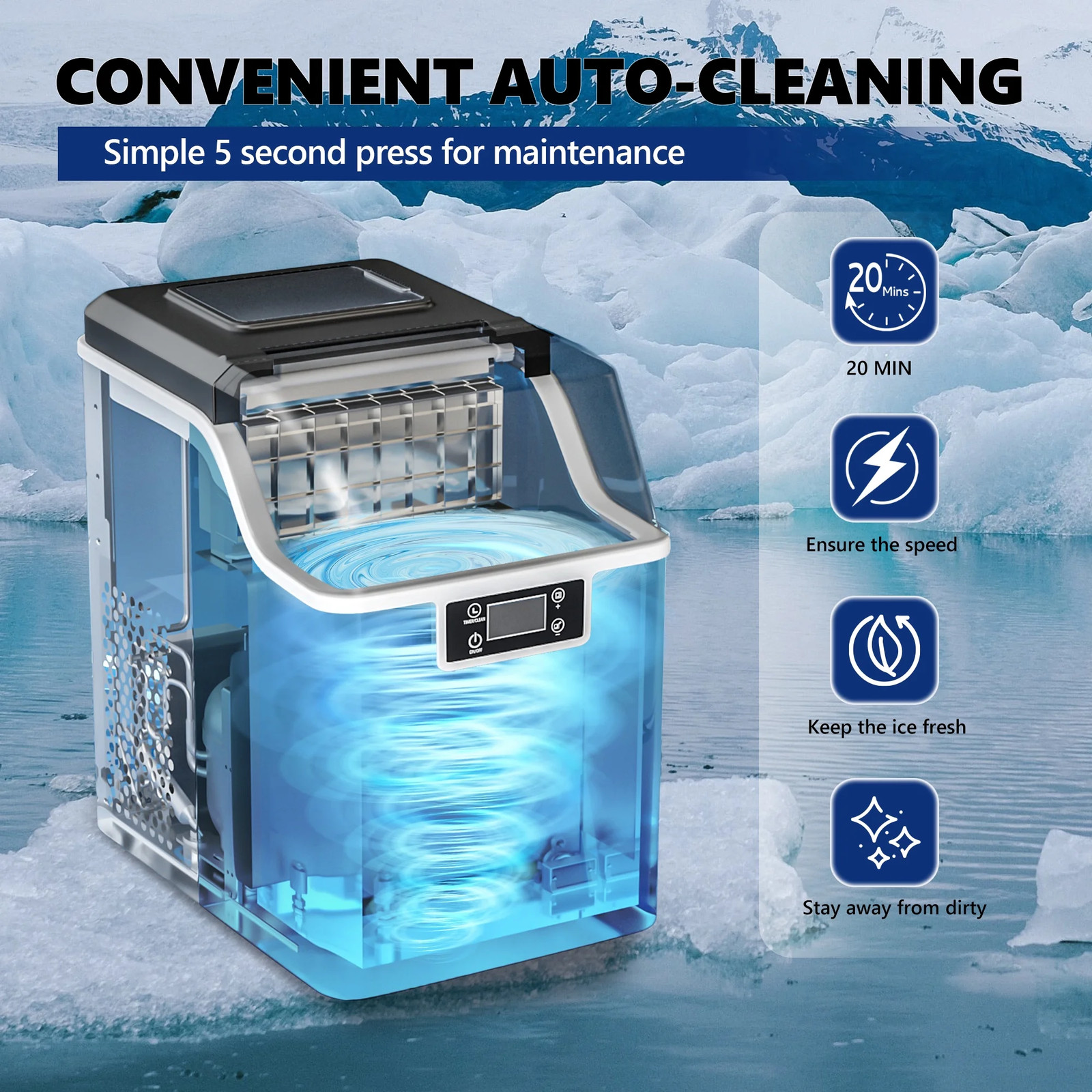 Simzlife IM-FP 45Lbs/Day Portable Ice Cube Maker gallery