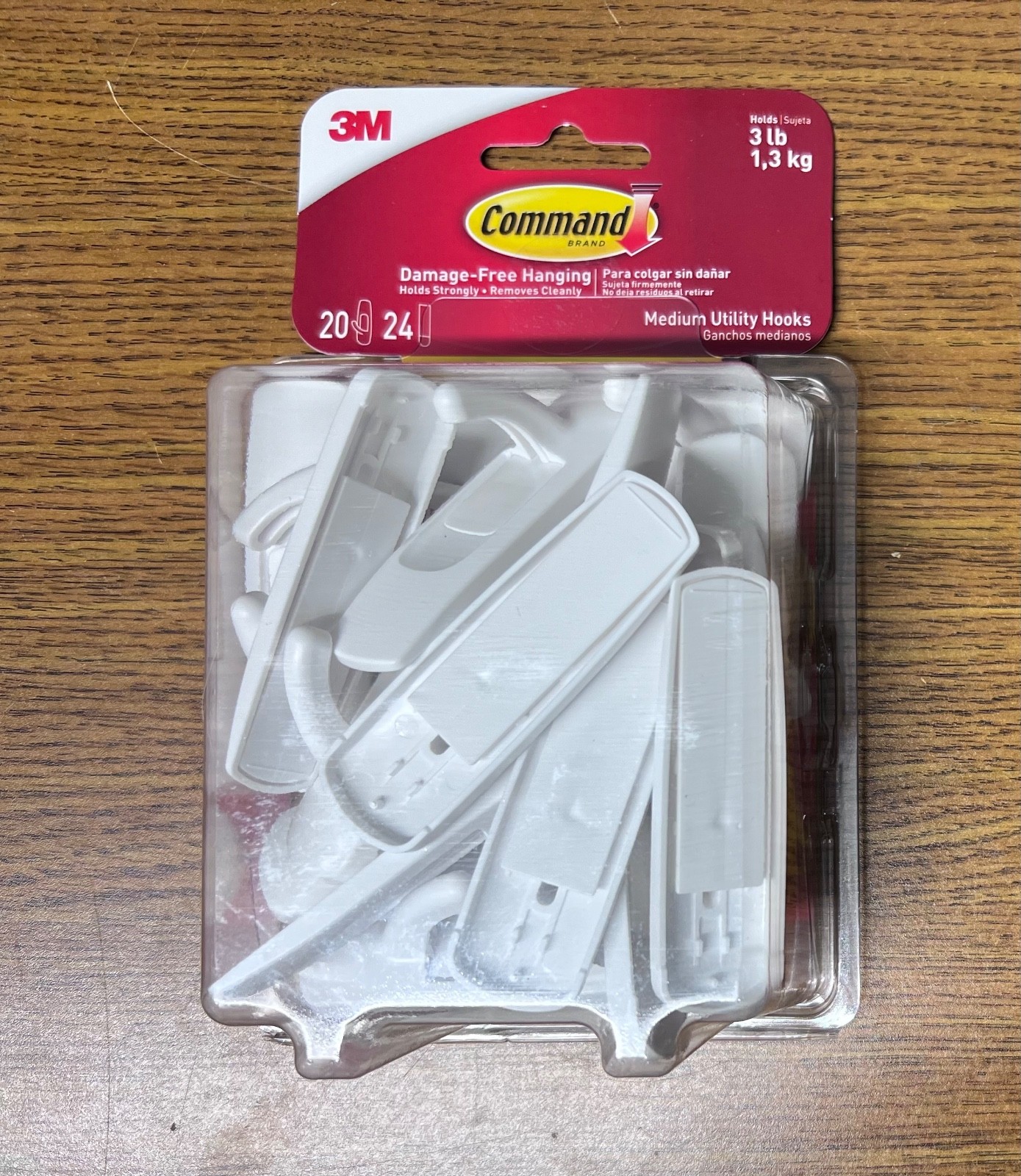 Command Medium Utility Hooks, 20 Hooks and 24 Strips, 20 White gallery