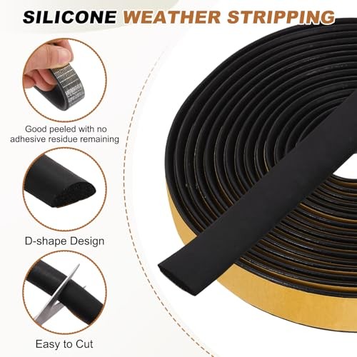 16.4FT Solid Rubber Weather StrippingPcs 7/9" W x 16.4FT x 7/9"W x 1/5"H 2 gallery