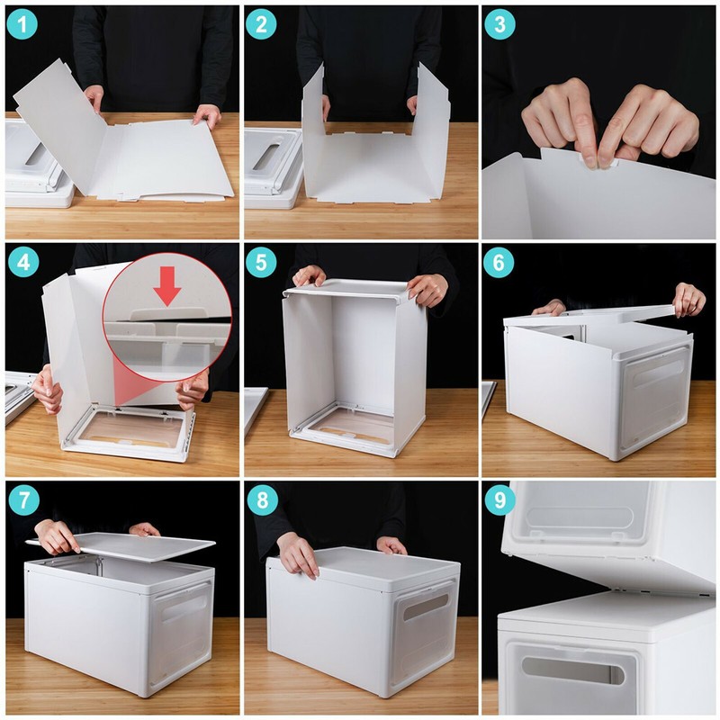 3Pcs 30QT Large Stackable Storage Bins with Lid, Plastic Closet Organizer gallery