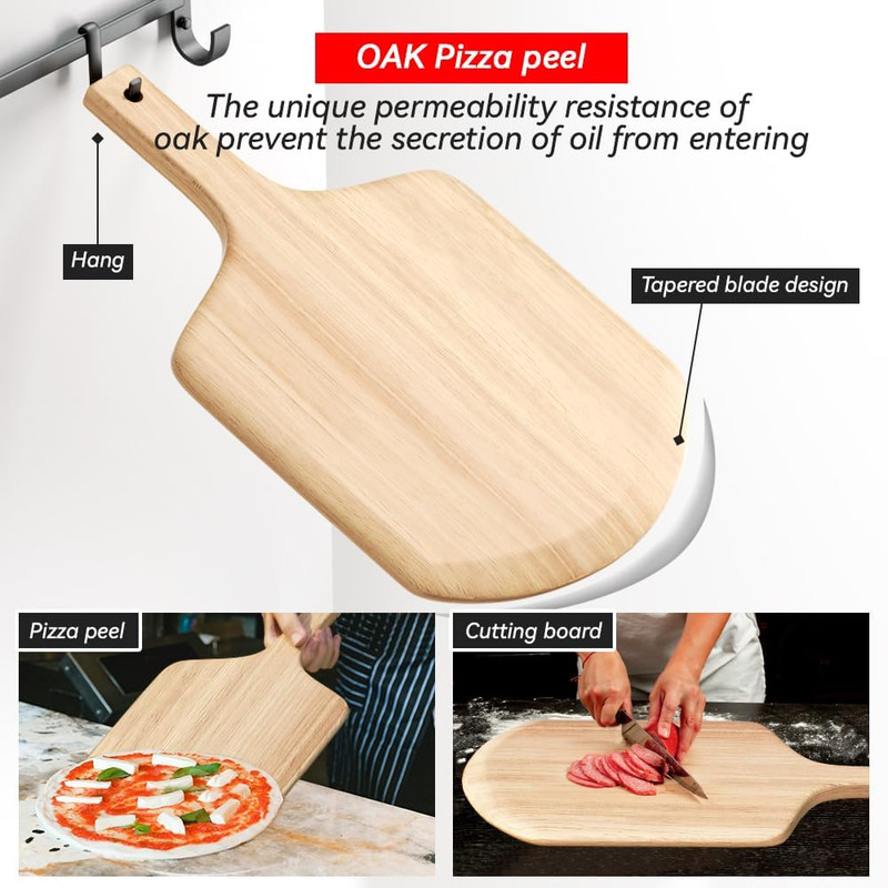 5 PCS Rectangle Pizza Stone Set, 16"Large Pizza Stone for Oven and Grill with Pi gallery