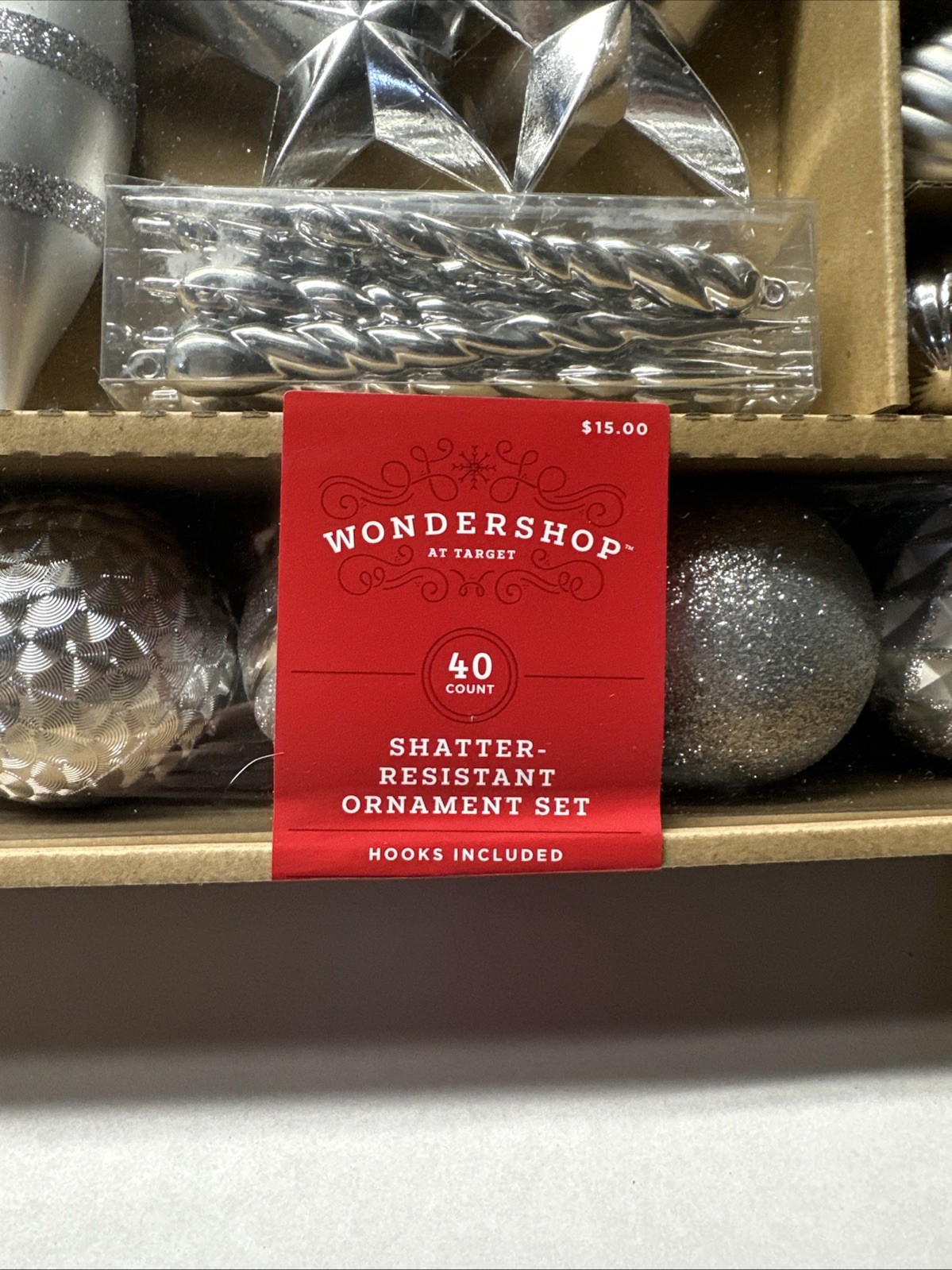 40 Shatter-Resistant Silver Metallic Christmas Tree Ornament Wondershop 2023 NEW gallery