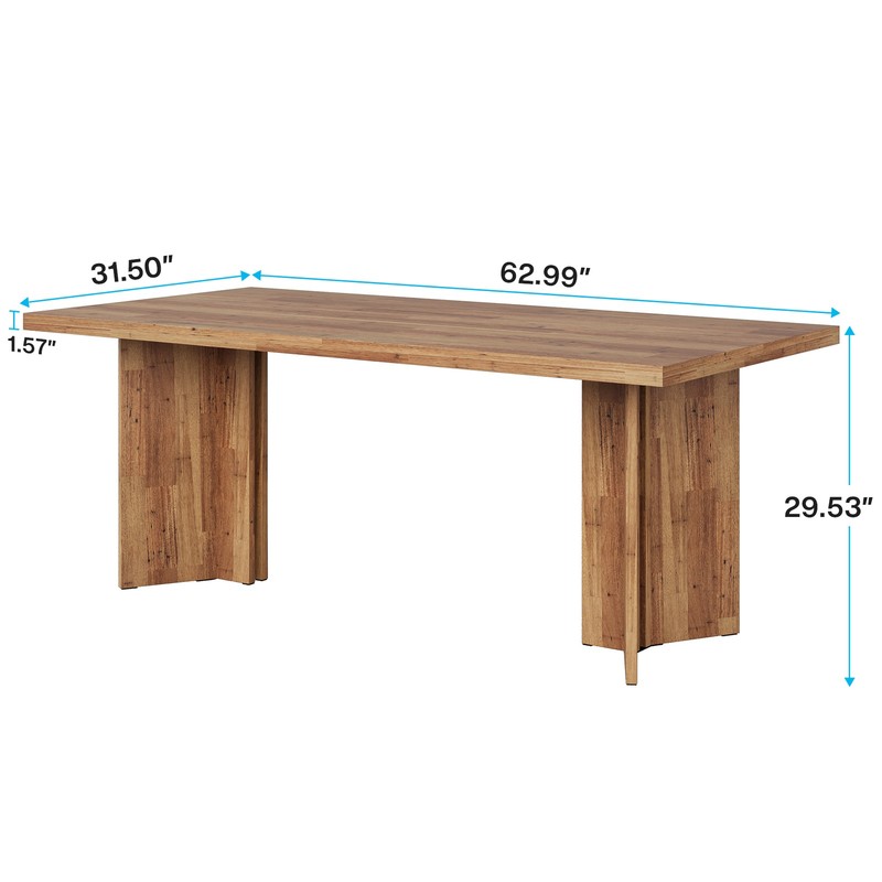 63-Inch Rectangular Dining Table for 4-6 People, Wood Farmhouse Kitchen Table gallery