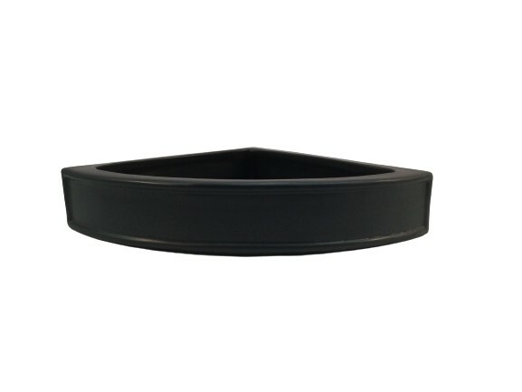 8" Flat back Ceramic Corner Shelf/Basket w/4 drain holes. Easy installation. USA gallery