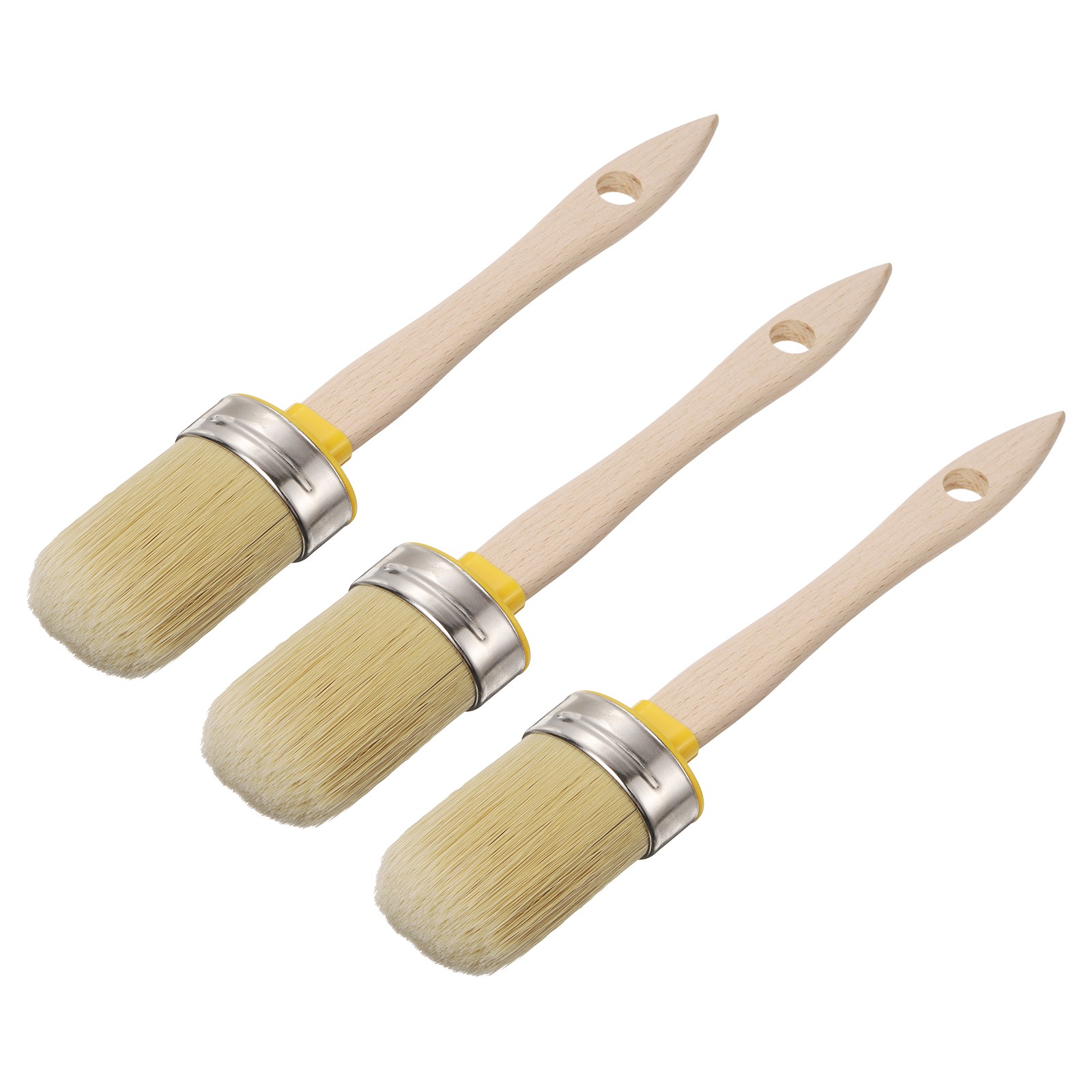 3 Pcs Wax Paint Brush 2 x 1.5 Inch Width Paint Brush Oval PET Fiber gallery
