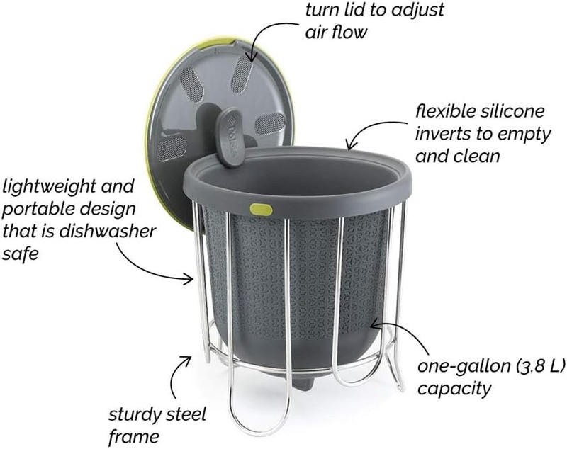 Kitchen Composter-Flexible Silicone Bucket inverts Emptying & Cleaning no Need gallery