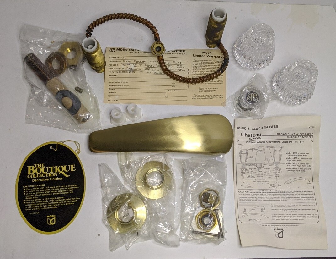 1983 Moen 74907 Boutique Collection Stanadyne Wide Spread Bath Tub Faucet. gallery