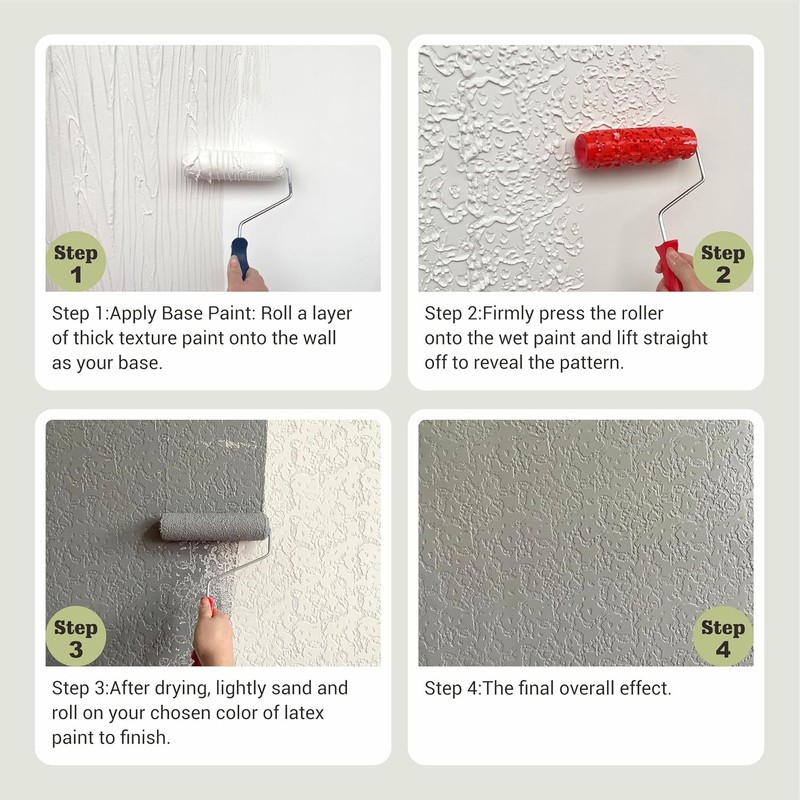 7'' Patterned Roller for Wall Decoration Classic Brick Embossing Texture Rubber gallery