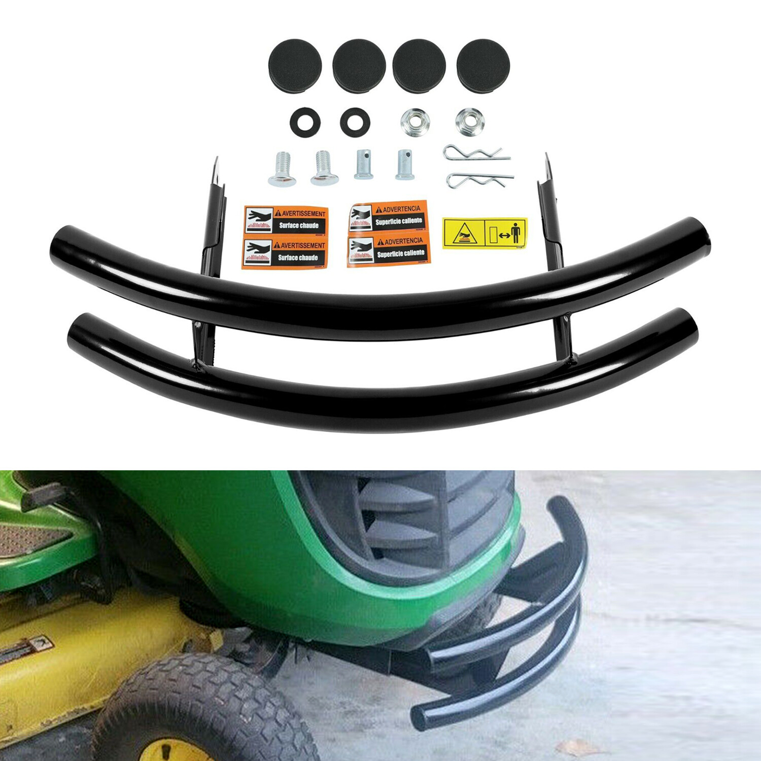 2-Bar Front Bumper Guard Lawn Tractor Protection For John Deere 100 Series gallery