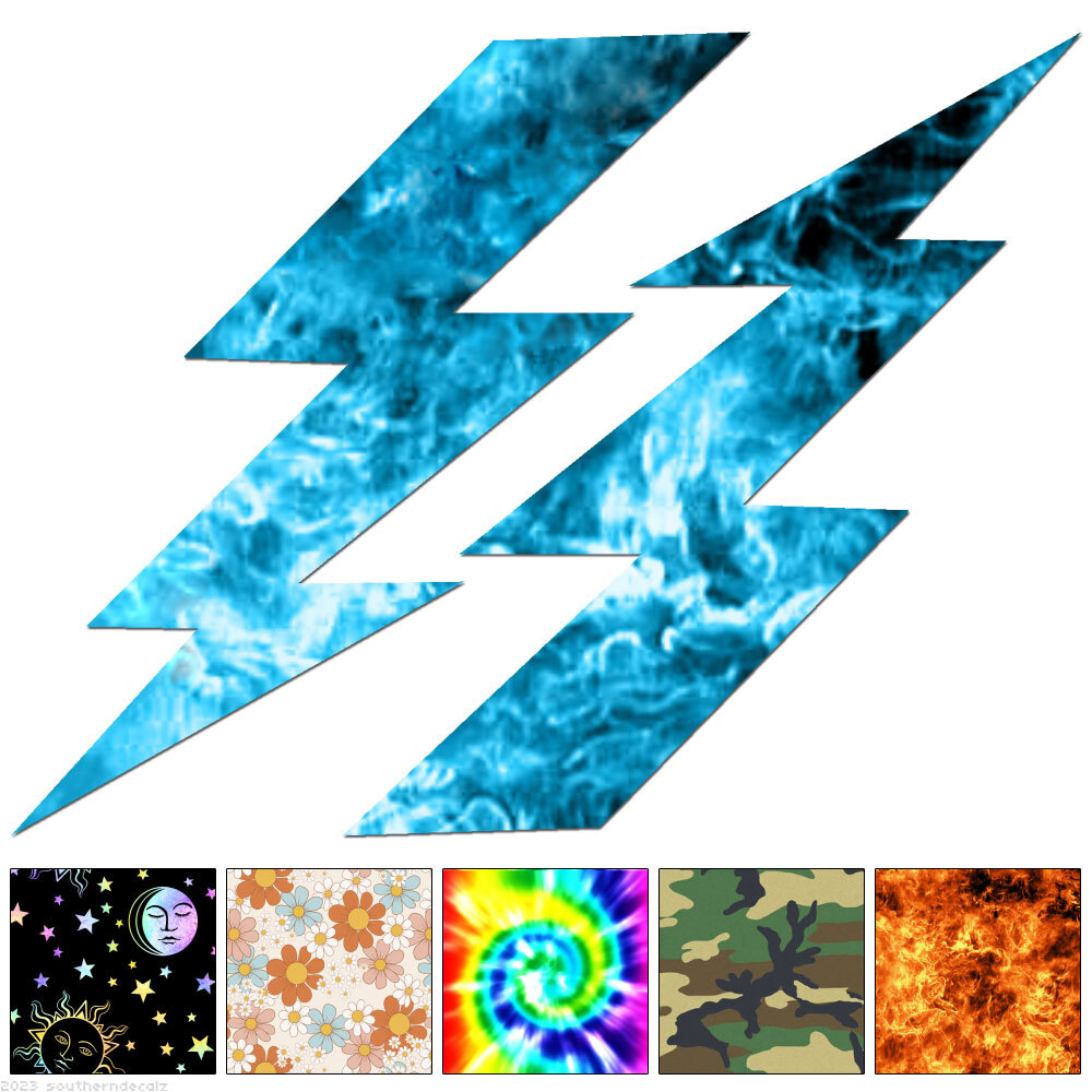 Lightning Bolts - Vinyl Decal Sticker - Multiple Patterns & Sizes - ebn6138 gallery