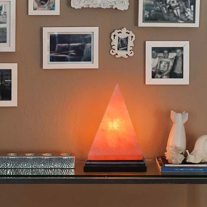 Himalayan Handcrafted Pyramid Salt Lamp, Amber Glow Light with Bulb,Unique gallery