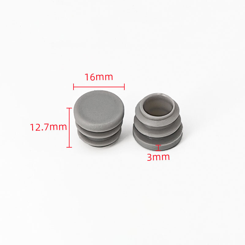 Plastic Grey Blanking End Caps Round / Rectangular Tubing Insert Plug Bung