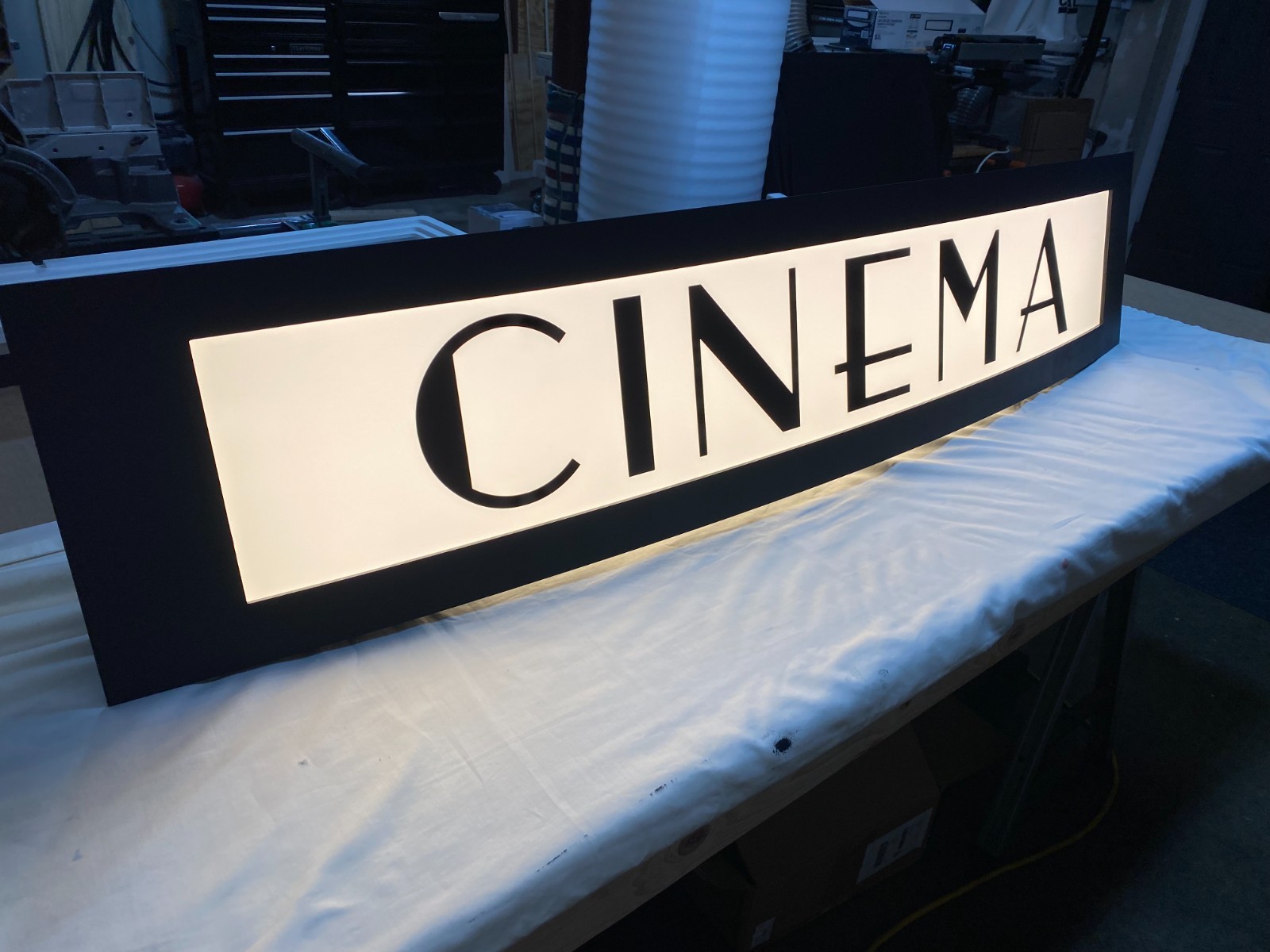 36 Inch Wide Custom Art Deco Lighted Home Theater Sign: Vintage Style Marquee gallery
