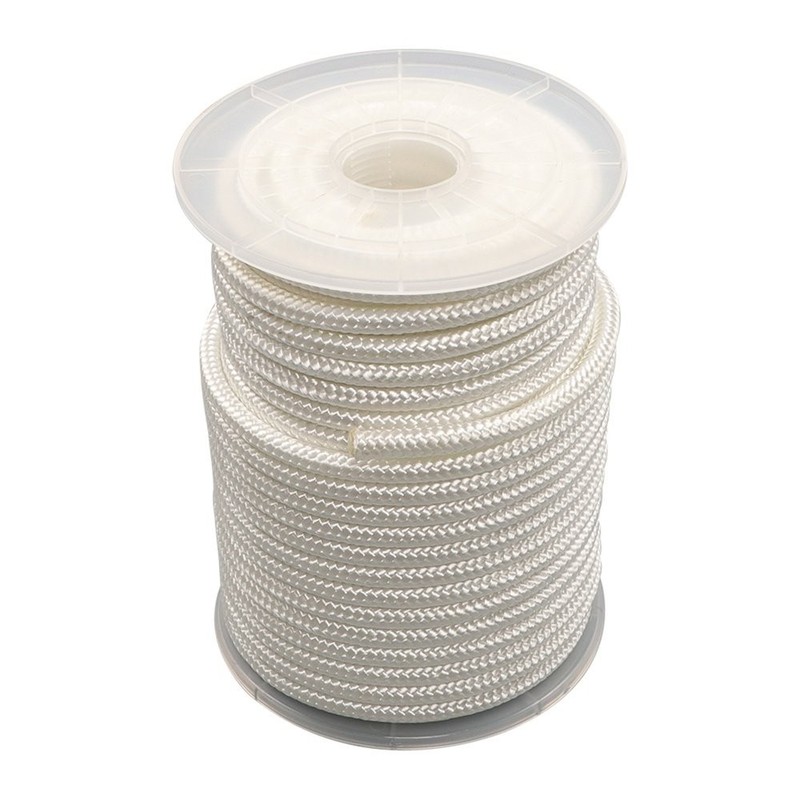 3/8" x 100' White Nylon Solid Braid Knot Rope High UV & Abrasion Resistance gallery