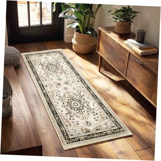 Runner Rug 2x6ft, Washable Hallway Runner with Non-Slip Backing, Vintage gallery