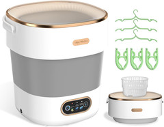 Portable Washing Machine, Folding 20L Mini Washer and Spin-Dryer, 3 Cleaning Mod