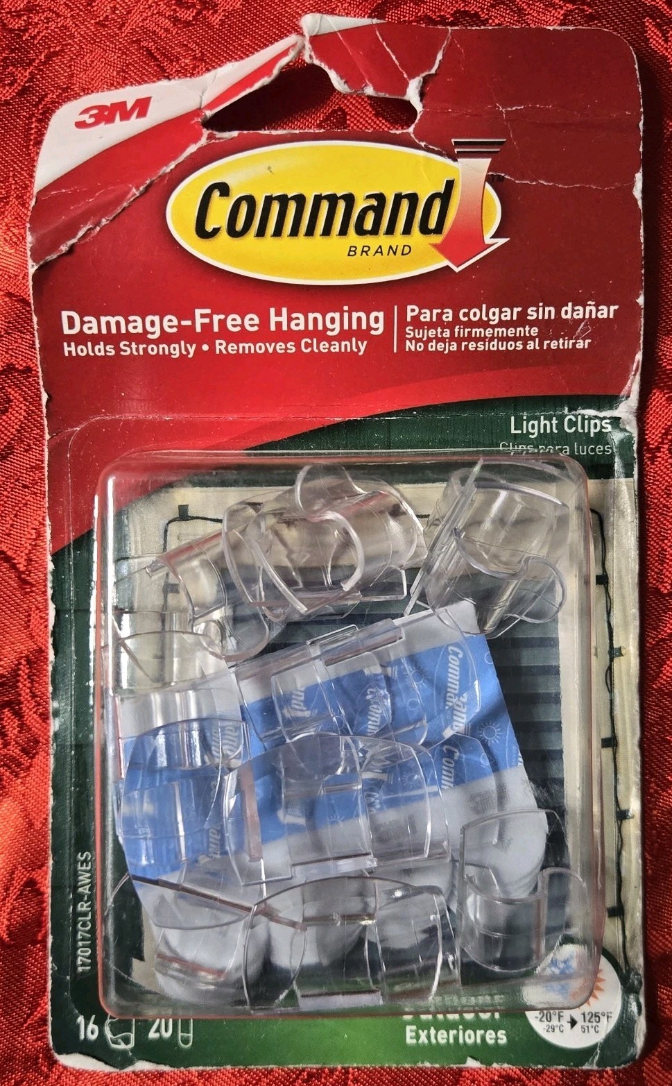 3M Command Outdoor Light Clips 16 Clips 20 Adhesives 2 Pack New Damaged Boxes gallery