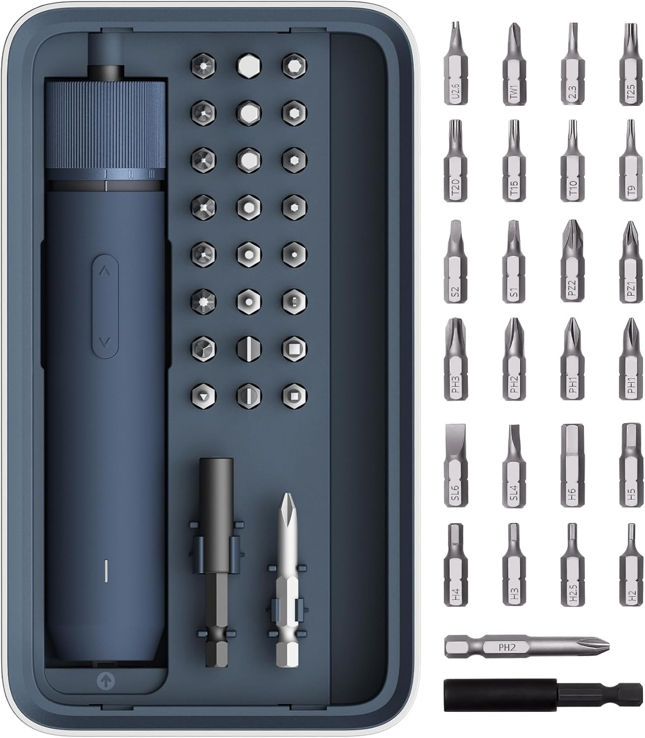 25-Piece Upgraded Electric Screwdriver Kit, 1/4'' Hex, Magnetic Lid, 1500Mah Rec gallery