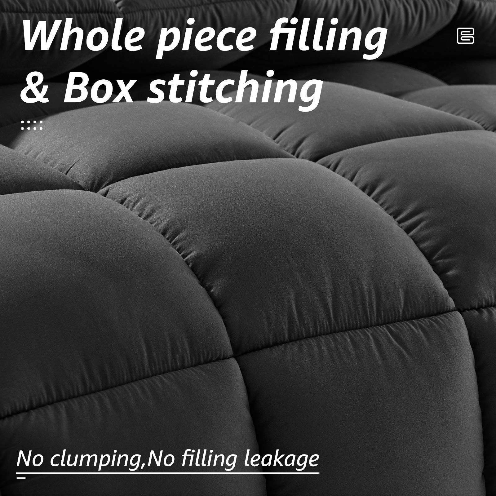HYLEORY Queen Comforter, All Season Down Alternative Queen（88*88）, Dark Grey gallery