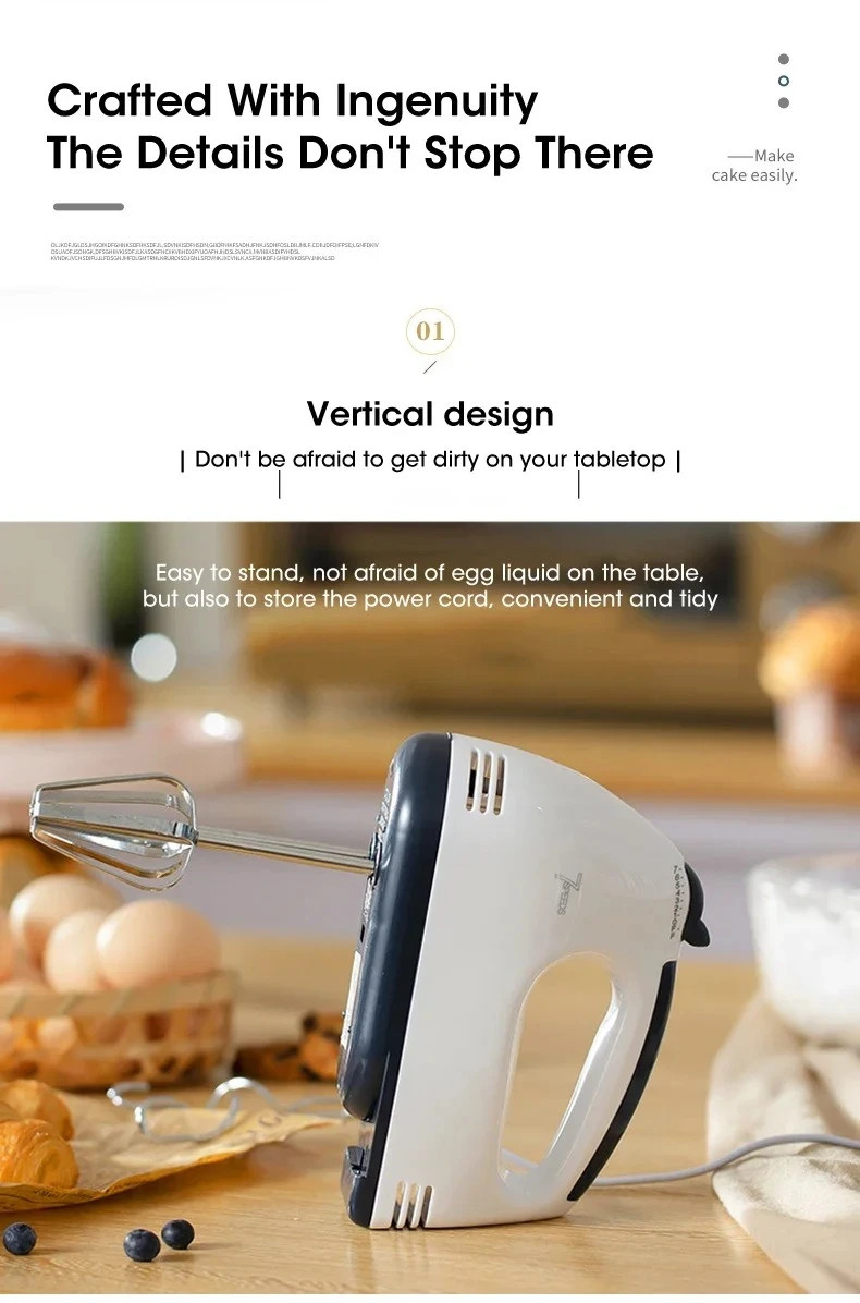 7-Speed Electric Hand Mixer Automatic Blender for Cream, Egg, Cake gallery