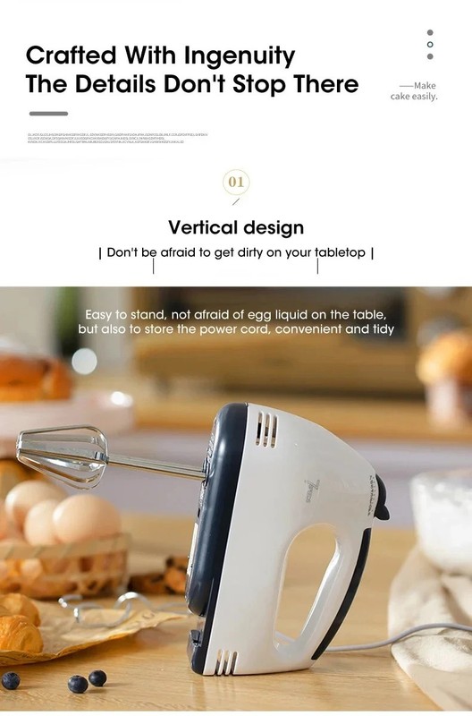 7-Speed Electric Hand Mixer Automatic Blender for Cream, Egg, Cake gallery