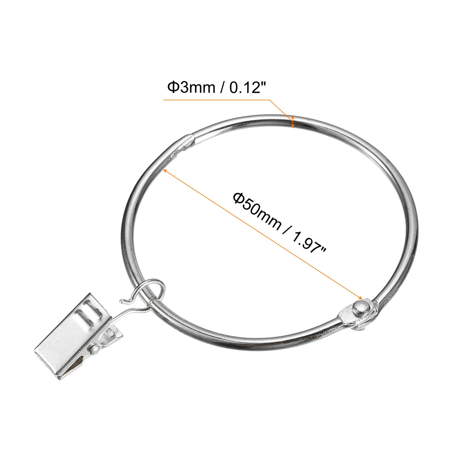 14pcs Curtain Rings with Clips 2 Inch Curtain Clip Rings Hooks Silver gallery