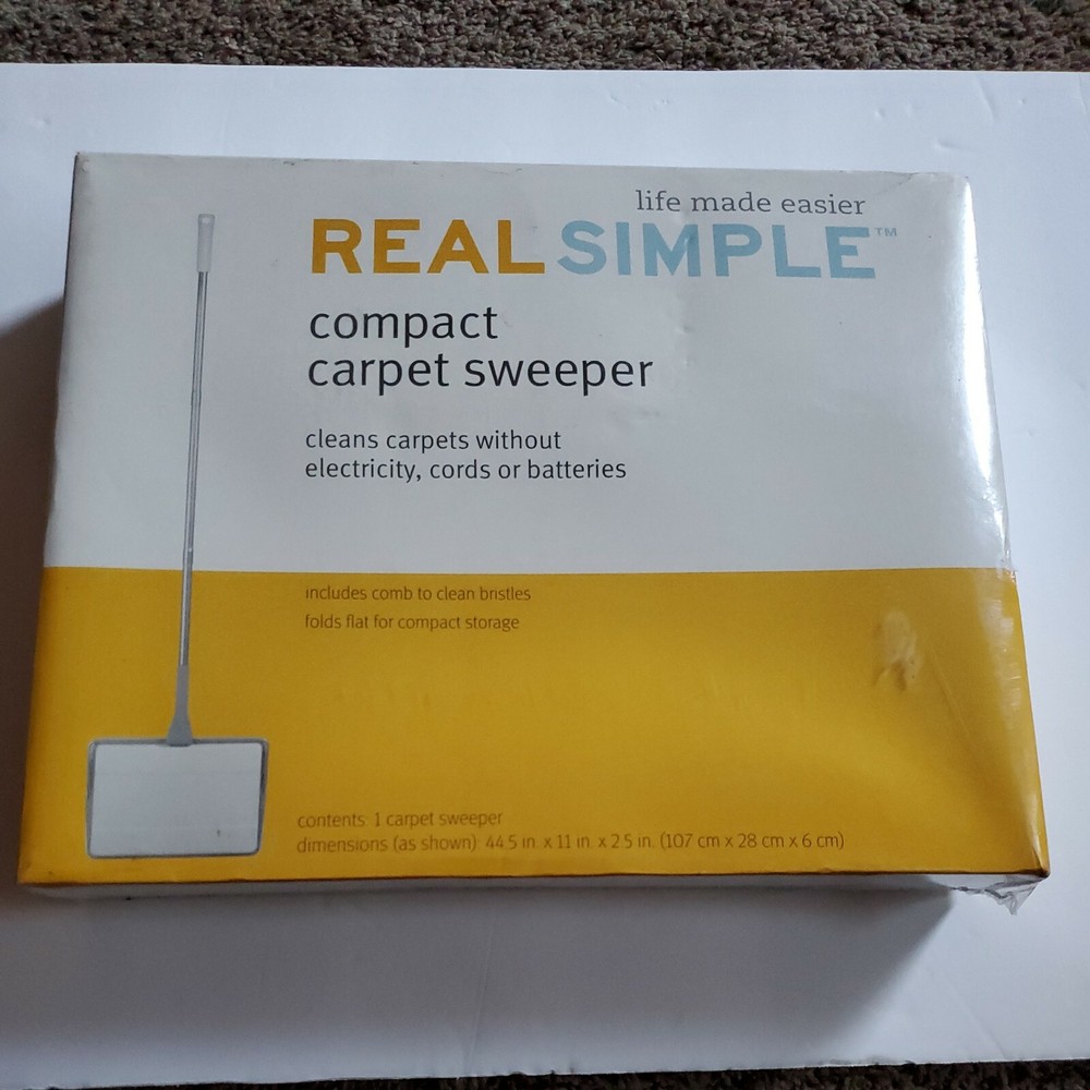 Real Simple Compact Carpet Sweeper Manual No Electricity New Sealed