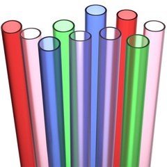 10 Long Reusable Hard Plastic Drinking Straws + Cleaning Brush – Fat Thick