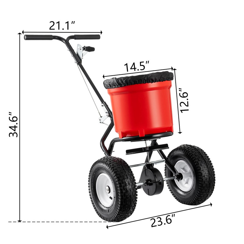 90LB Push Broadcast Spreader Walk-Behind Turf Spreader Fertilizer Garden Seeder gallery
