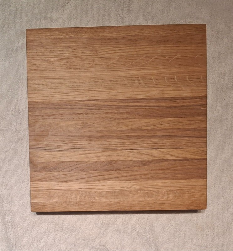 Cutting Board Chopping Block Solid Oak 12"x12"x 2 1/4" Thick made in USA gallery