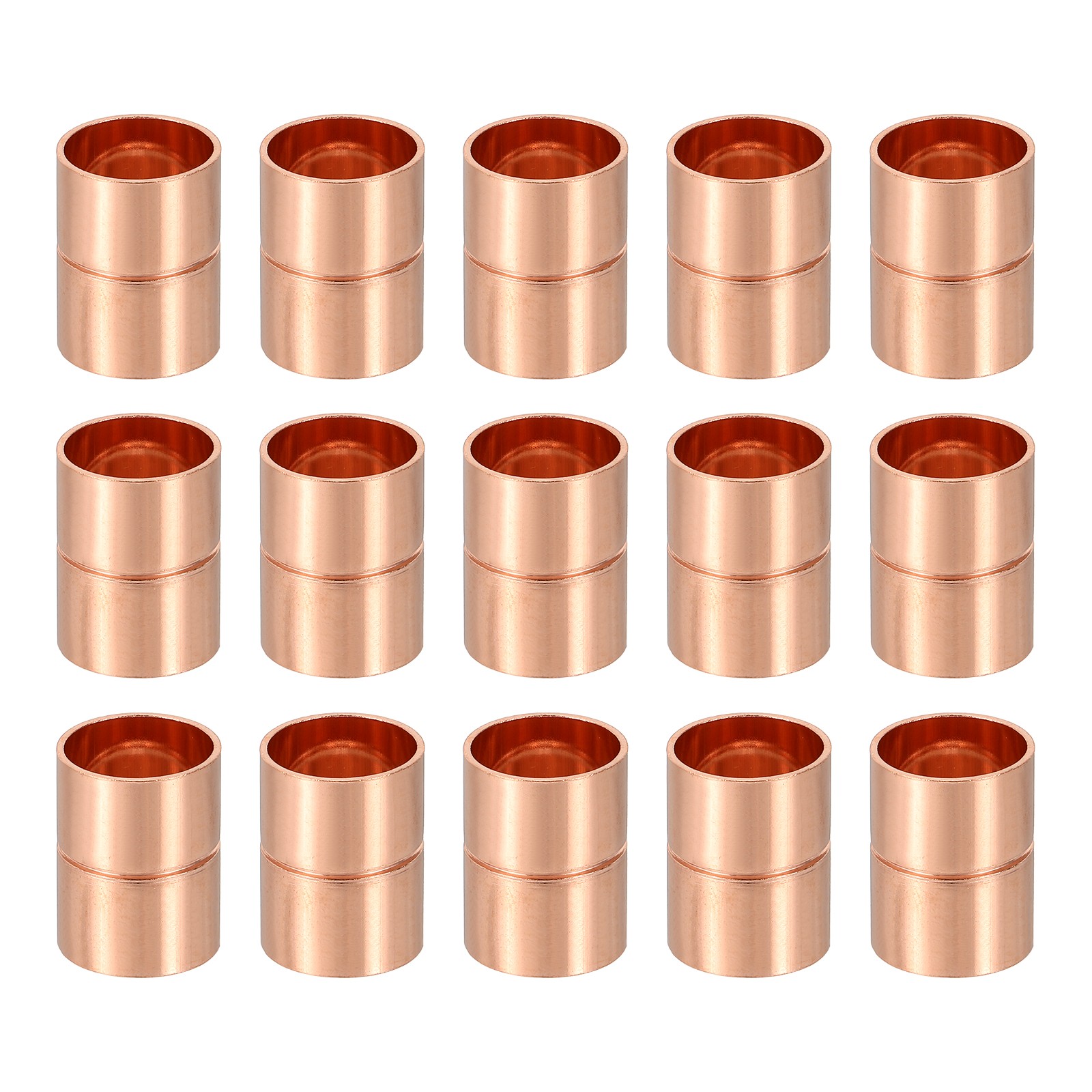 9/16 Inch (15mm) ID Straight Copper Coupling Fittings 15 Pcs Welding Joint gallery