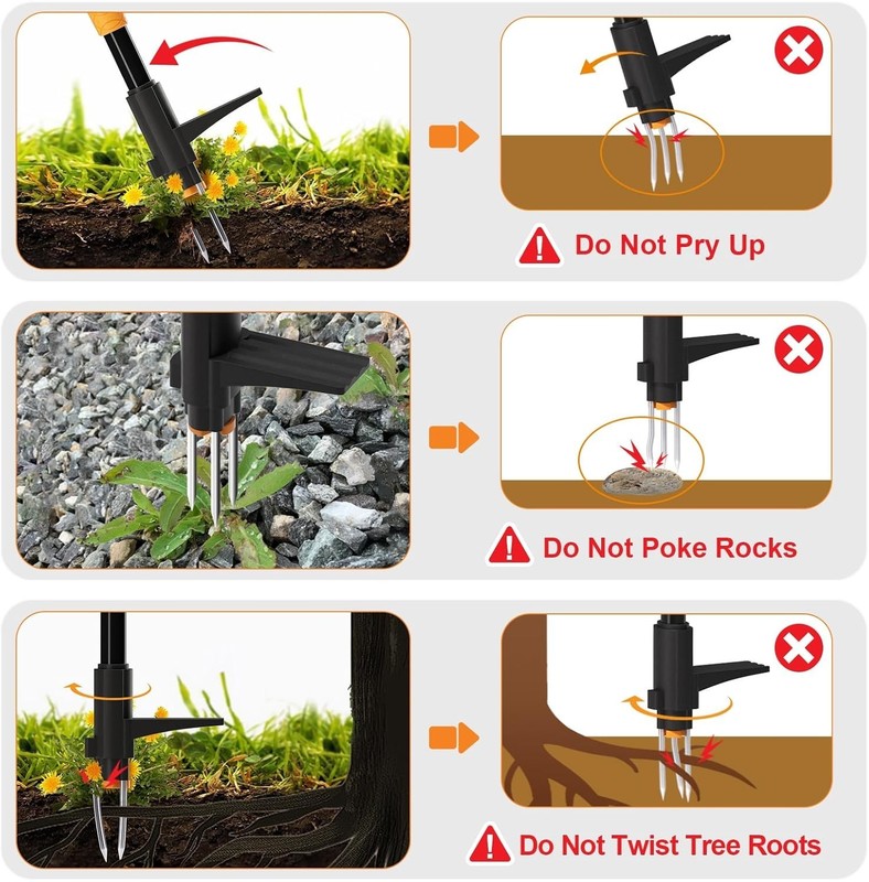 Weed Puller Tool, Fully Stand Up Weeding Tool With 3 Claws - Zero Bending and... gallery