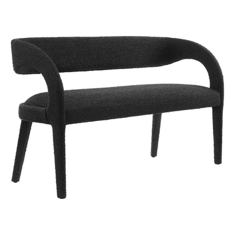 Modway Pinnacle 20" Upholstered Boucle Fabric Accent Bench in Black gallery