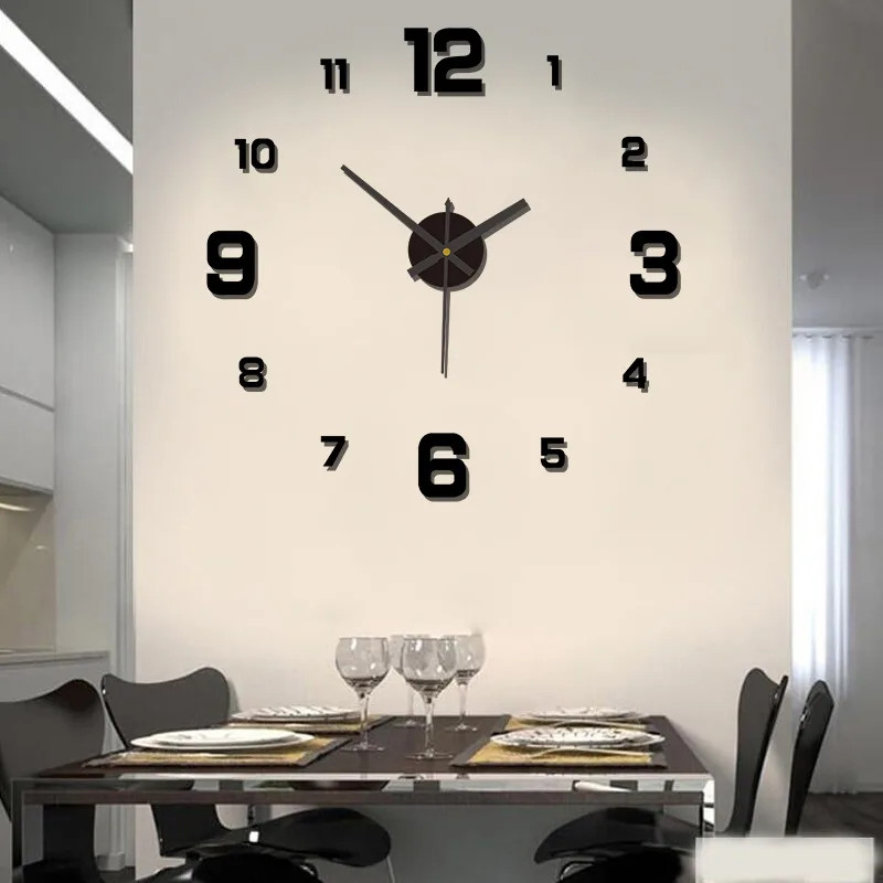 3D Frameless DIY Wall Clock Sticker Acrylic Silent Decor for Living Room gallery