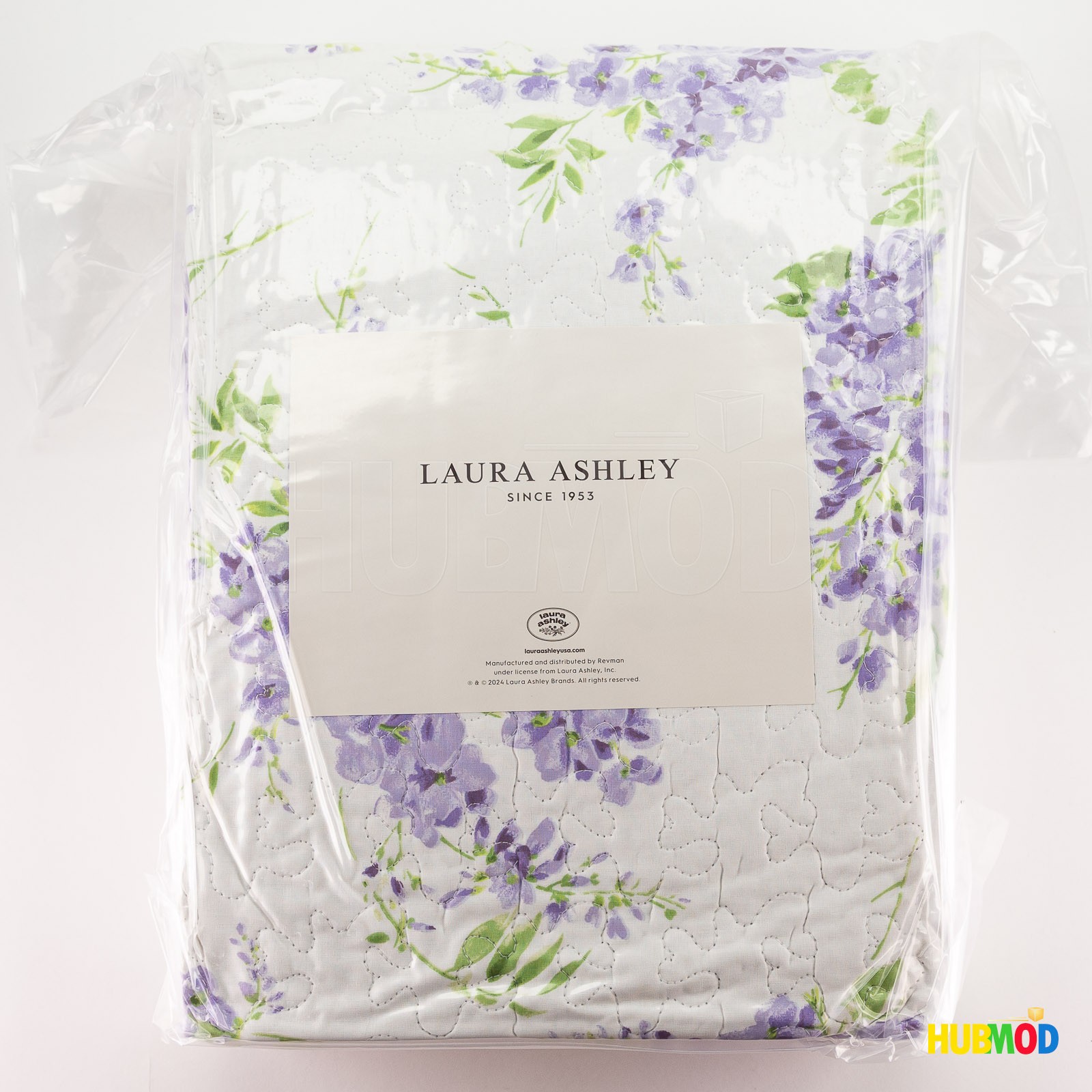 Laura Ashley Queen/Full Quilt Set Soft & Lightweight Bedding Purple Floral NEW gallery