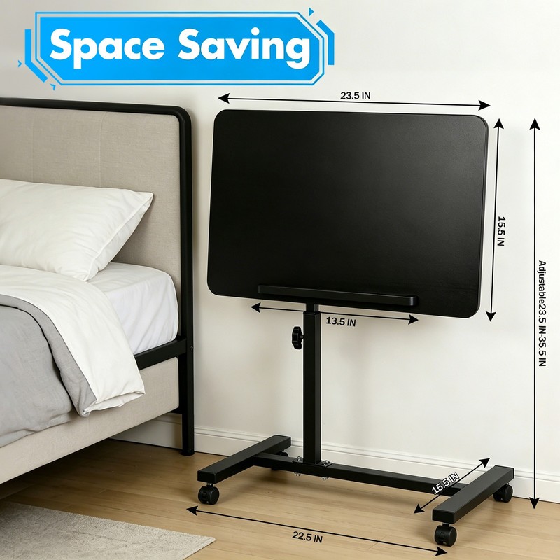 Rolling End Table Overbed Bedside Table Sofa Table Laptop Tabe Height Adjustment gallery