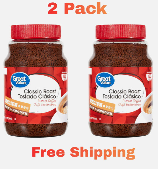 (PACK OF 2) Great Value Classic Medium Roast Instant Coffee, 12 oz gallery