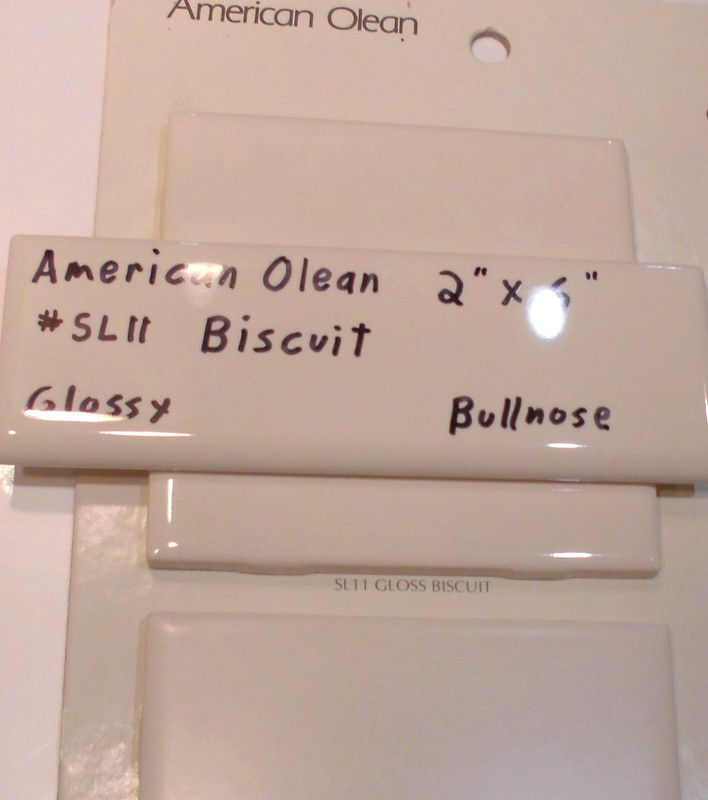 1 pc. Gloss Biscuit: 2" X 6" Surface Bullnose Ceramic Tile, by American Olean gallery