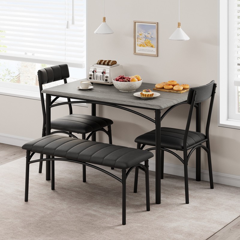Dining Table Set For 4 People Kitchen Table With Upholstered Chairs And Bench gallery