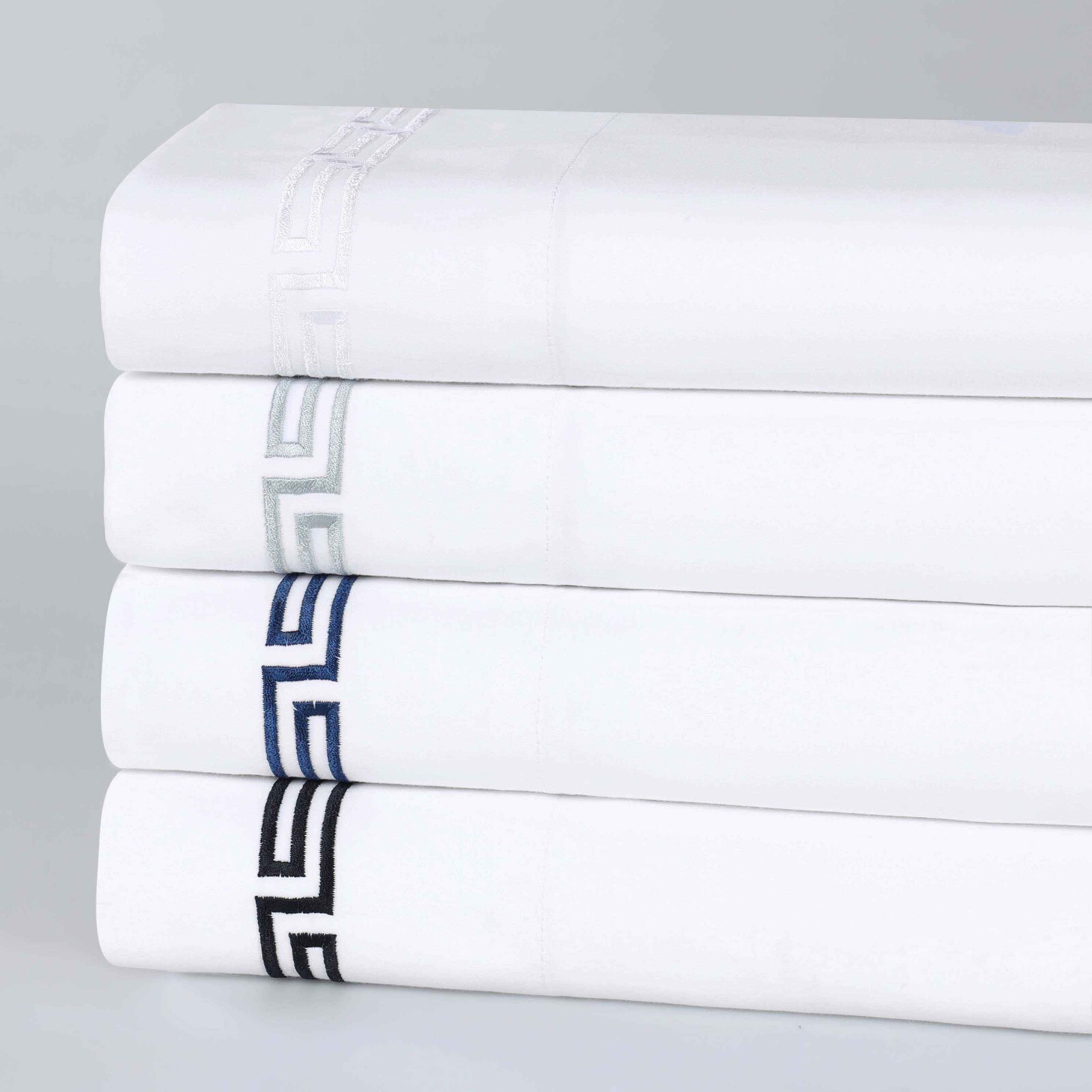 Harrison Cotton Greek Key Embroidered Deep Pocket Bed Sheet Set gallery
